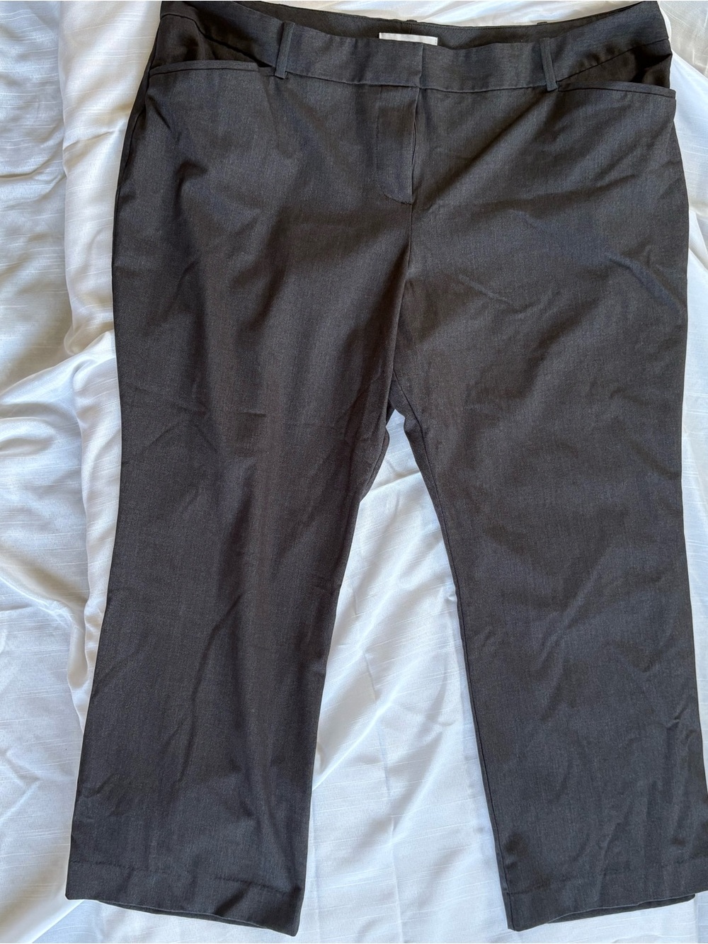 Liz Claiborne Audra Tailored Straight Fit Trouser Charcoal Heather PETITE